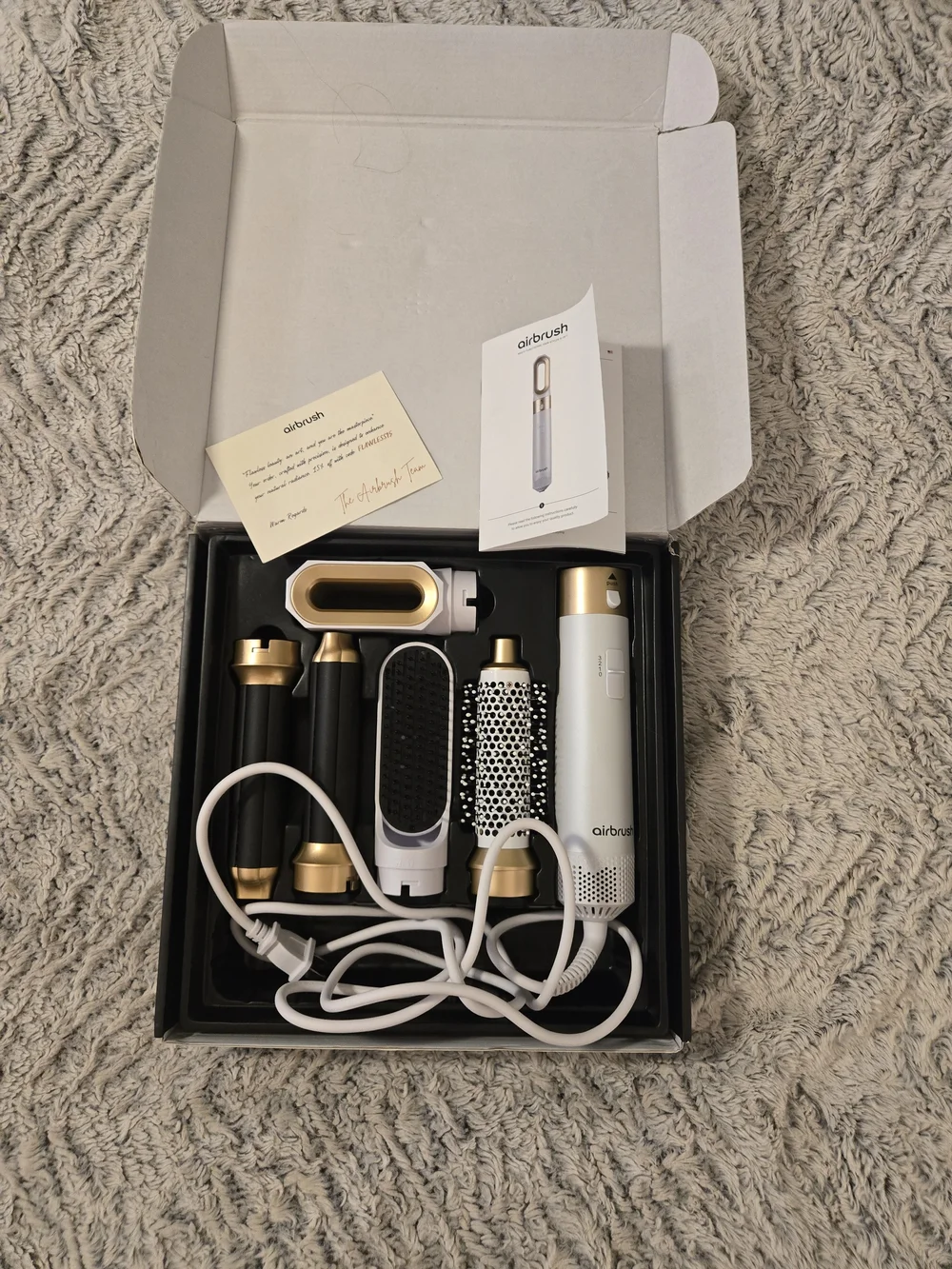 Airbrush 5-in-1 Women’s Hair Styler — Rose Gold and White